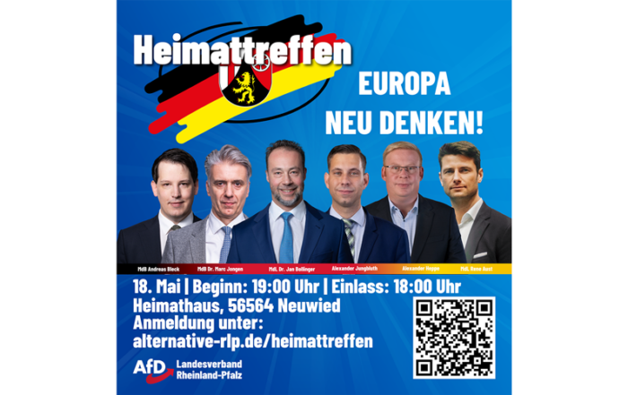 Andreas Bleck, Marc Jongen, Jan Bollinger, Alexander Jungbluth, Alexander Heppe und Rene Aust stehen für ein "Europa neu denken!